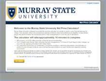 Tablet Screenshot of murraystate.studentaidcalculator.com