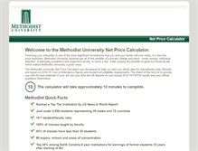 Tablet Screenshot of methodist.studentaidcalculator.com