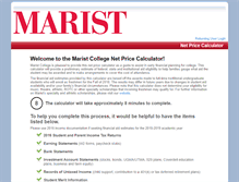Tablet Screenshot of marist.studentaidcalculator.com